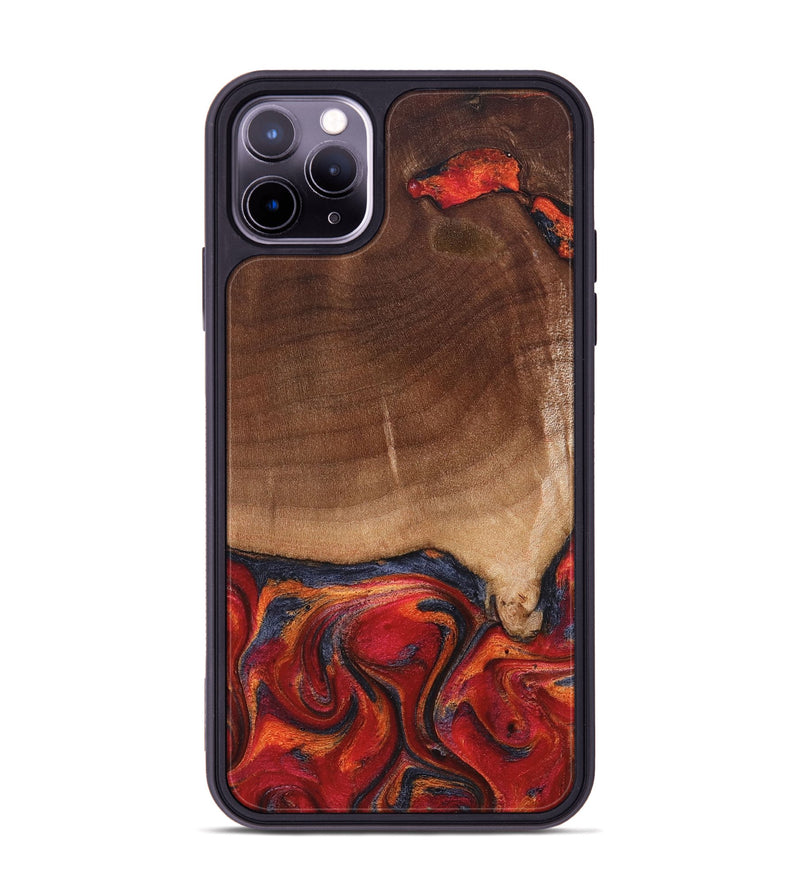 iPhone 11 Pro Max Wood Phone Case - Amos (Red, 827418)