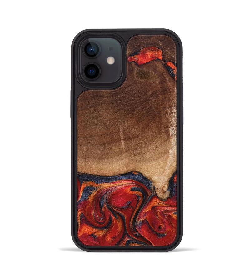 iPhone 12 Wood Phone Case - Amos (Red, 827418)