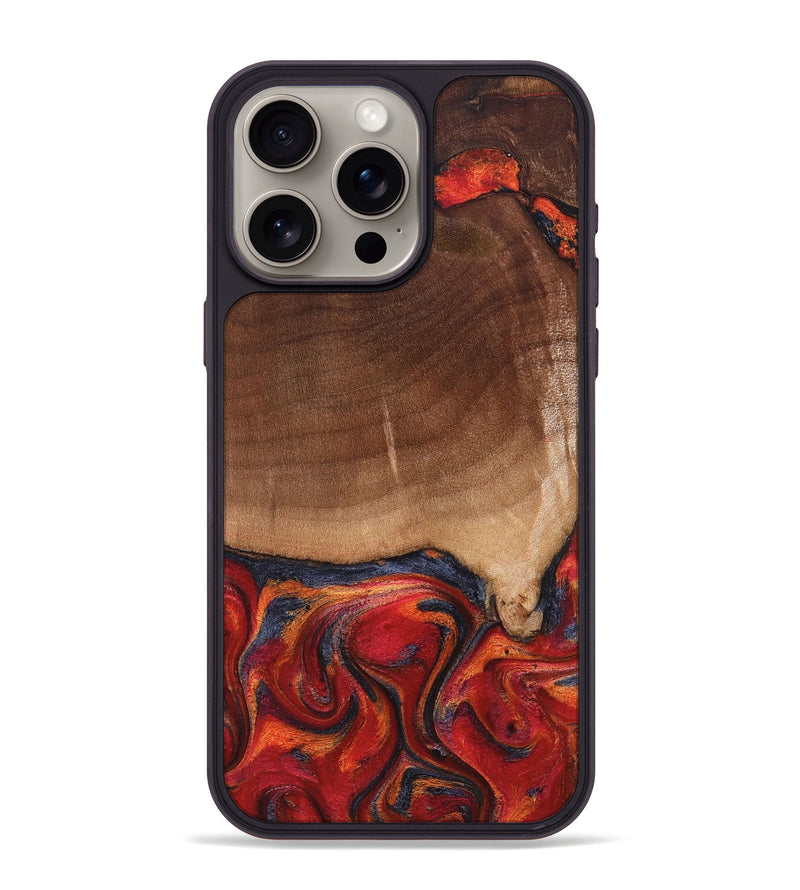 iPhone 15 Pro Max Wood Phone Case - Amos (Red, 827418)