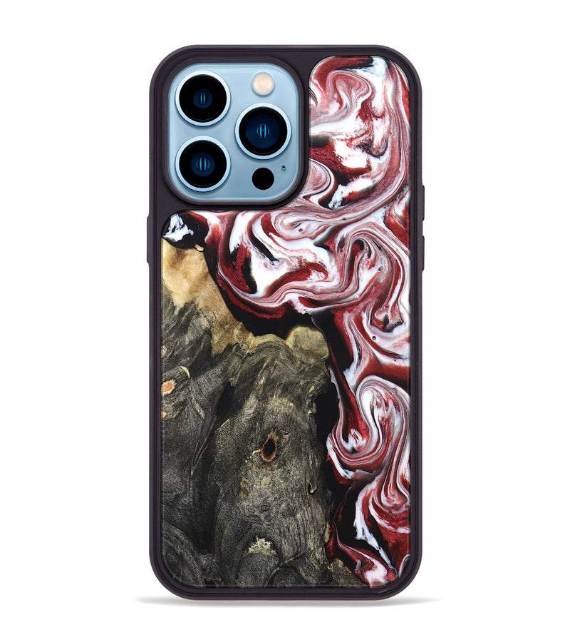 iPhone 14 Pro Max Wood Phone Case - Ruben (Red, 827419)
