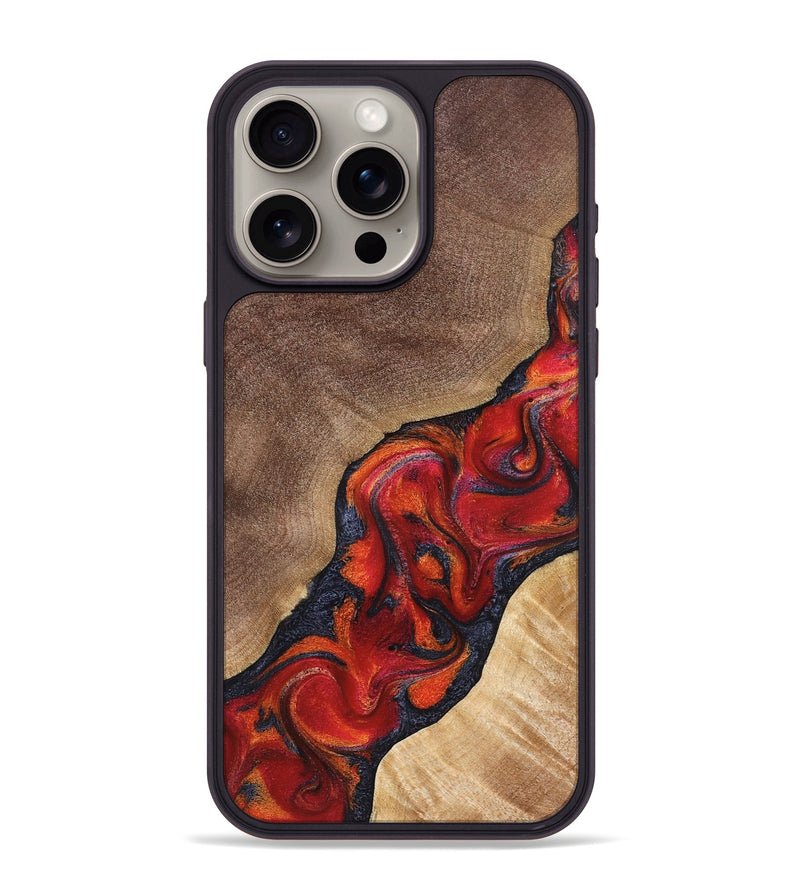 iPhone 15 Pro Max Wood Phone Case - Jakari (Red, 827422)