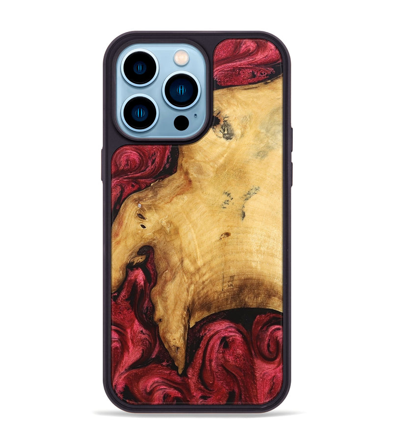 iPhone 14 Pro Max Wood Phone Case - Elmore (Red, 827423)