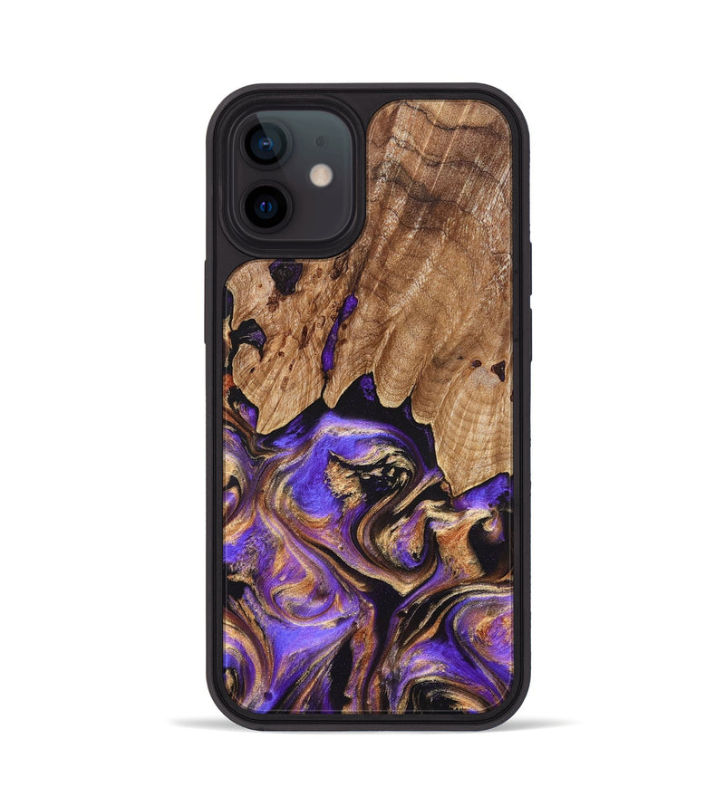 iPhone 12 Wood Phone Case - Shelly (Purple, 827424)