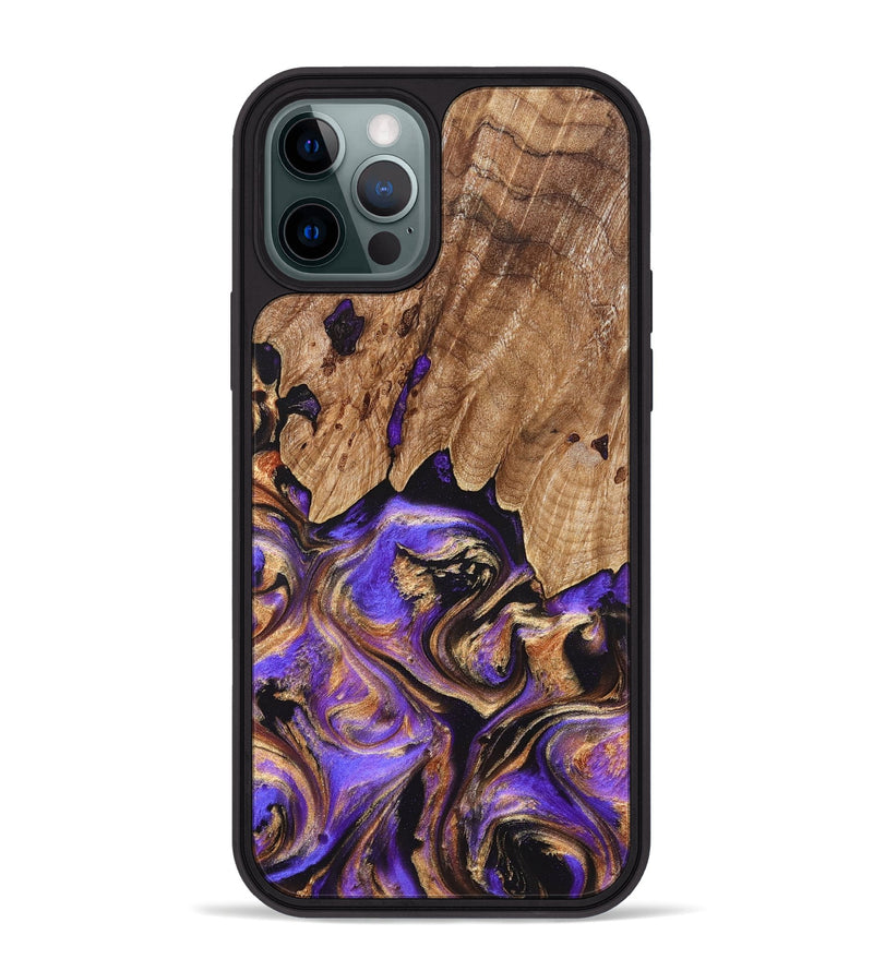 iPhone 12 Pro Max Wood Phone Case - Shelly (Purple, 827424)