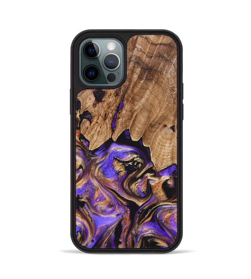 iPhone 12 Pro Wood Phone Case - Shelly (Purple, 827424)