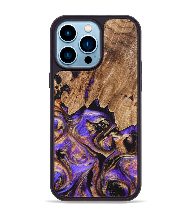iPhone 14 Pro Max Wood Phone Case - Shelly (Purple, 827424)