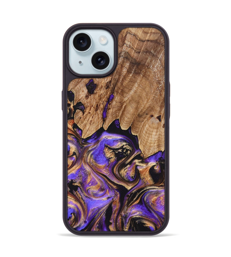iPhone 15 Wood Phone Case - Shelly (Purple, 827424)