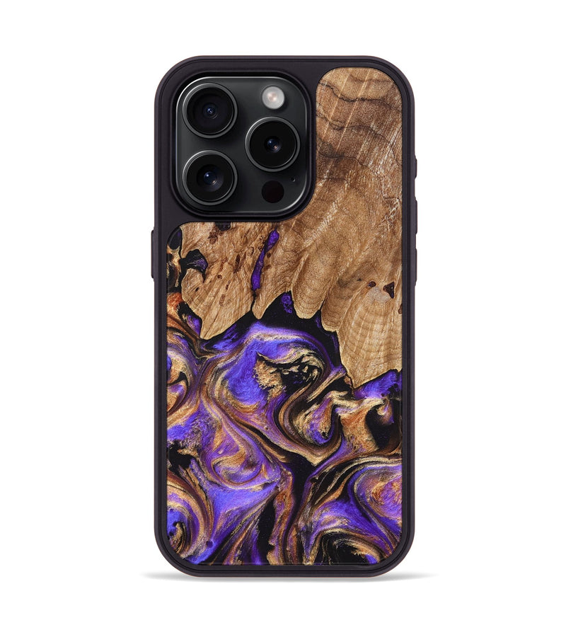 iPhone 15 Pro Wood Phone Case - Shelly (Purple, 827424)