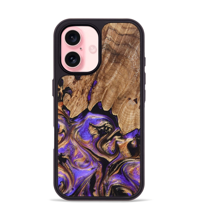 iPhone 16 Wood Phone Case - Shelly (Purple, 827424)