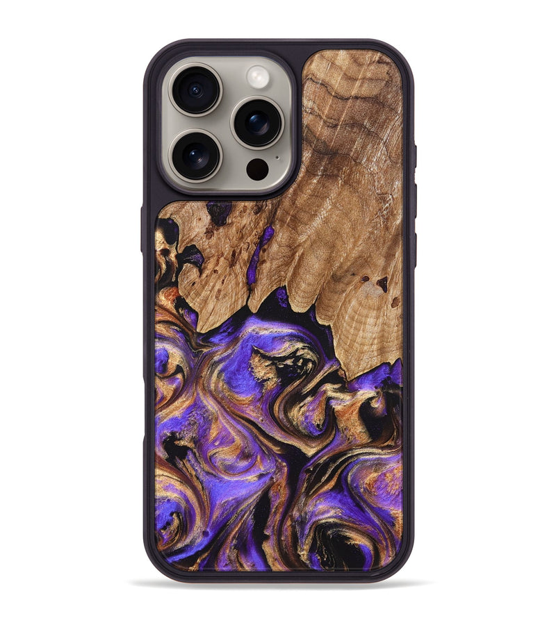 iPhone 16 Pro Max Wood Phone Case - Shelly (Purple, 827424)