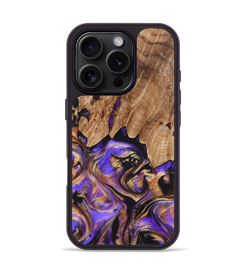 iPhone 16 Pro Wood Phone Case - Shelly (Purple, 827424)