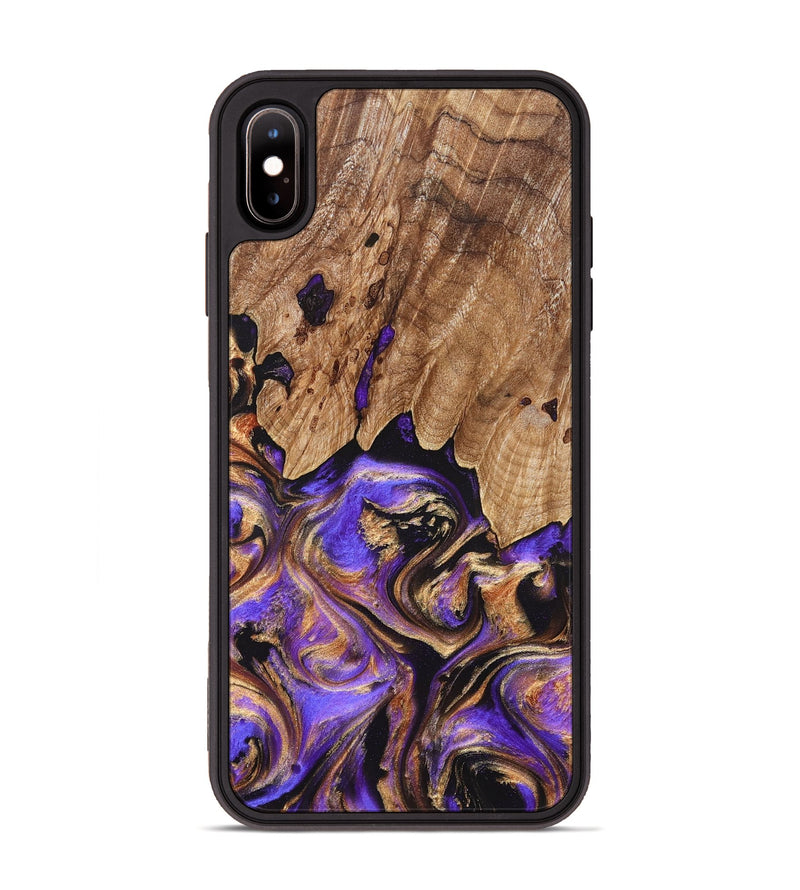 iPhone Xs Max Wood Phone Case - Shelly (Purple, 827424)