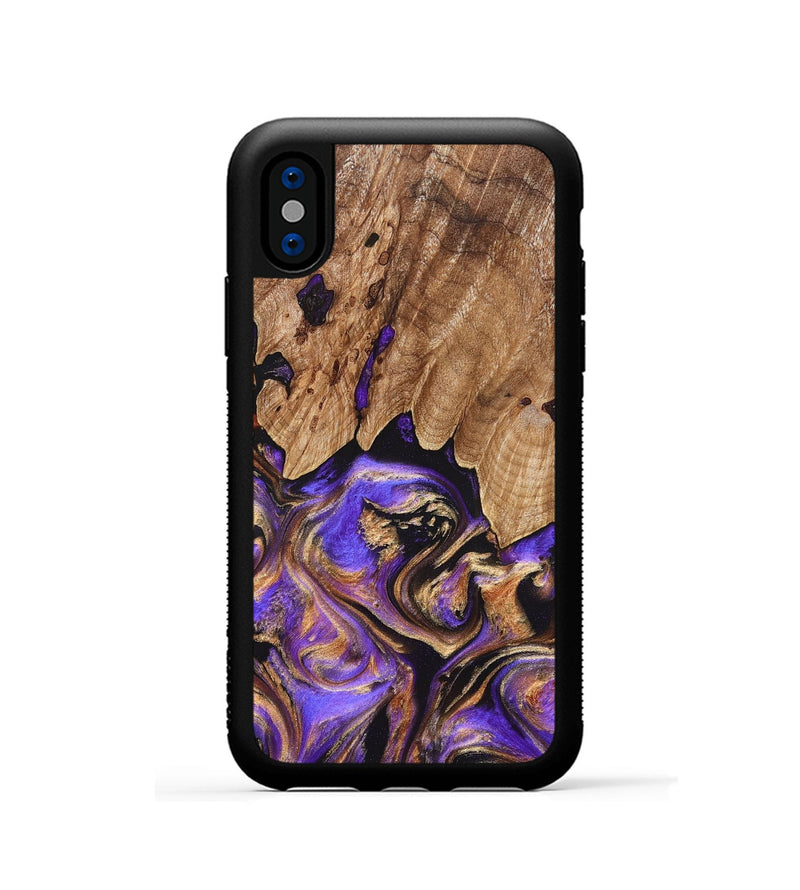 iPhone Xs Wood Phone Case - Shelly (Purple, 827424)