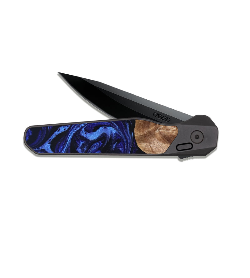 EDC Dark Slate Wood Pocket Knife - Madisen (Blue, 827425)