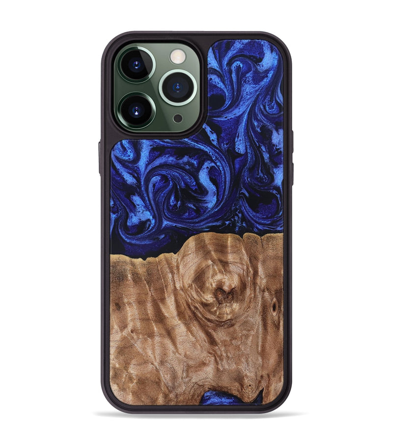 iPhone 13 Pro Max Wood Phone Case - Madisen (Blue, 827425)