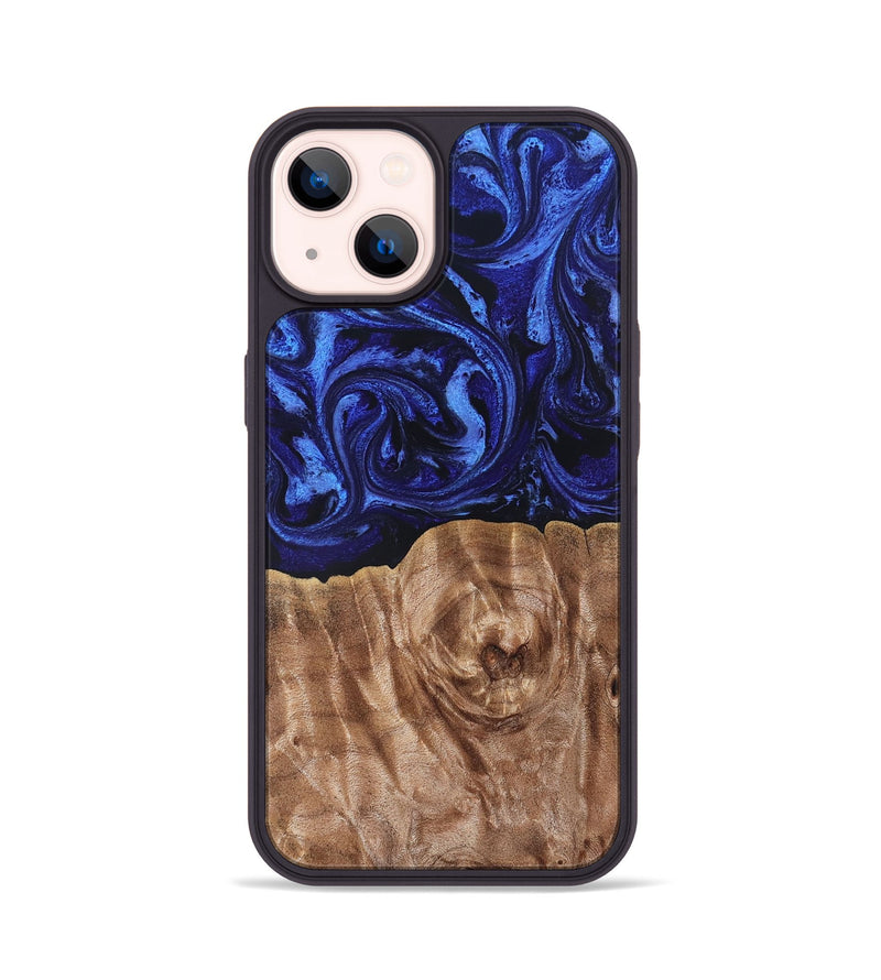 iPhone 14 Wood Phone Case - Madisen (Blue, 827425)