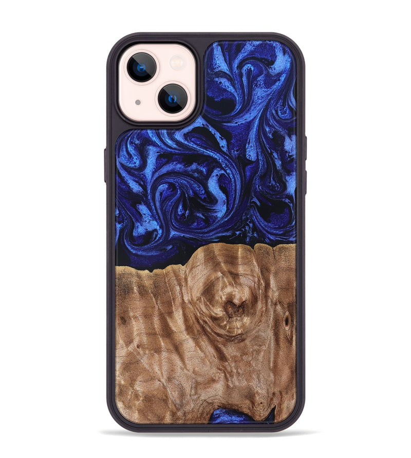 iPhone 14 Plus Wood Phone Case - Madisen (Blue, 827425)