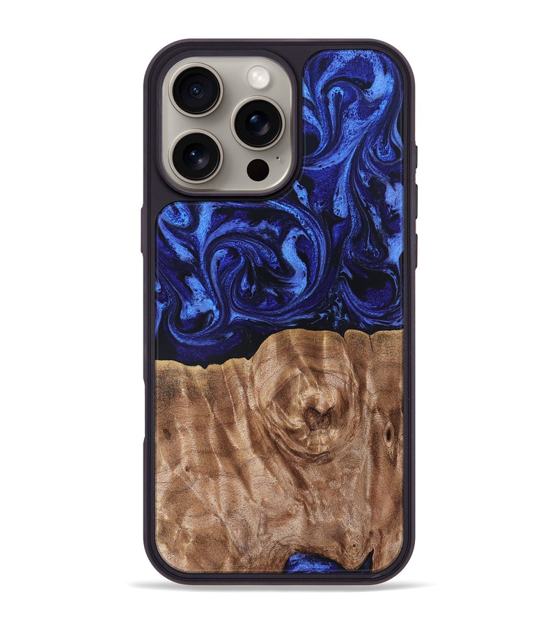 iPhone 16 Pro Max Wood Phone Case - Madisen (Blue, 827425)