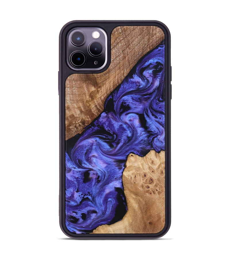 iPhone 11 Pro Max Wood Phone Case - Amber (Purple, 827428)