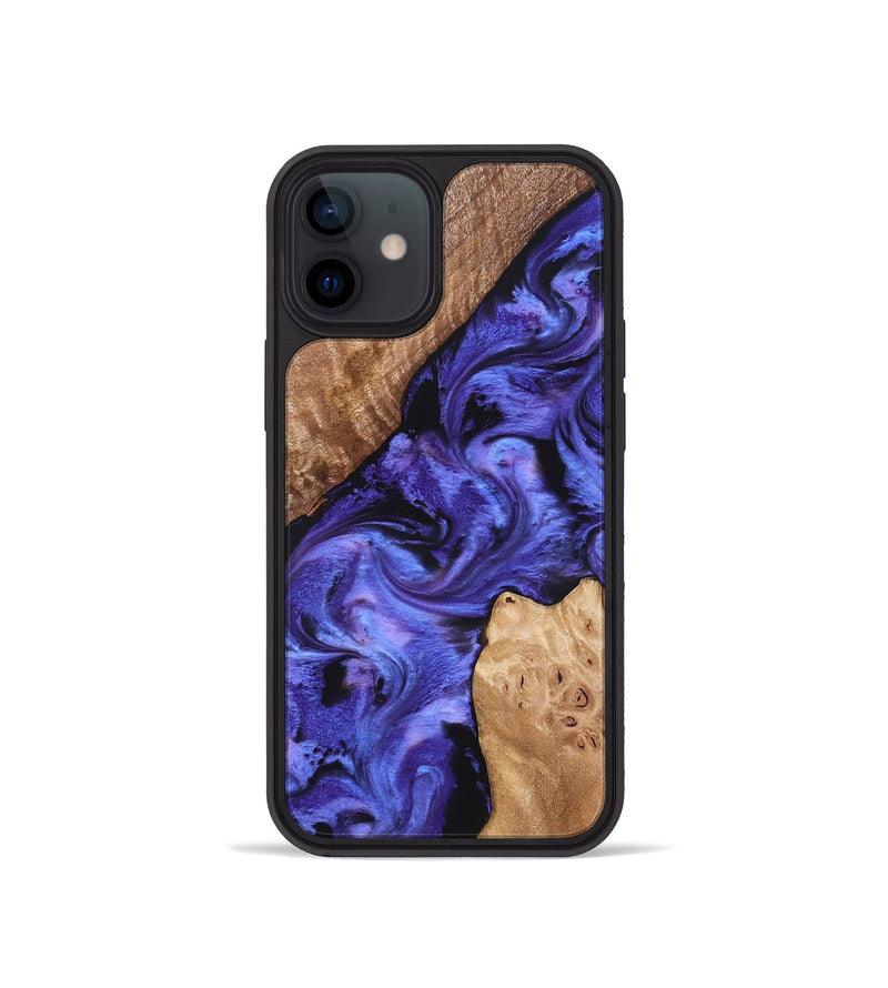 iPhone 12 mini Wood Phone Case - Amber (Purple, 827428)