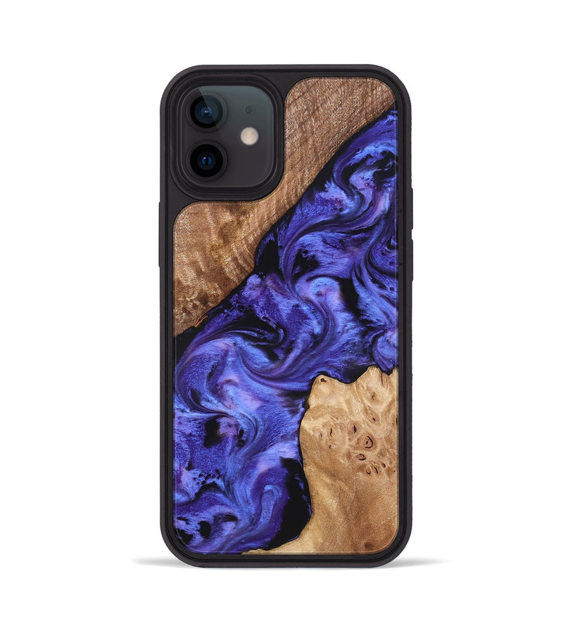iPhone 12 Wood Phone Case - Amber (Purple, 827428)