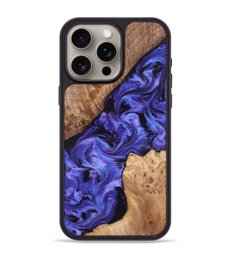 iPhone 15 Pro Max Wood Phone Case - Amber (Purple, 827428)