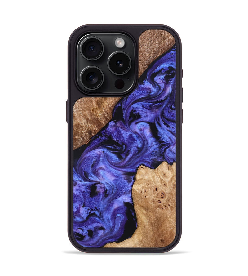 iPhone 15 Pro Wood Phone Case - Amber (Purple, 827428)