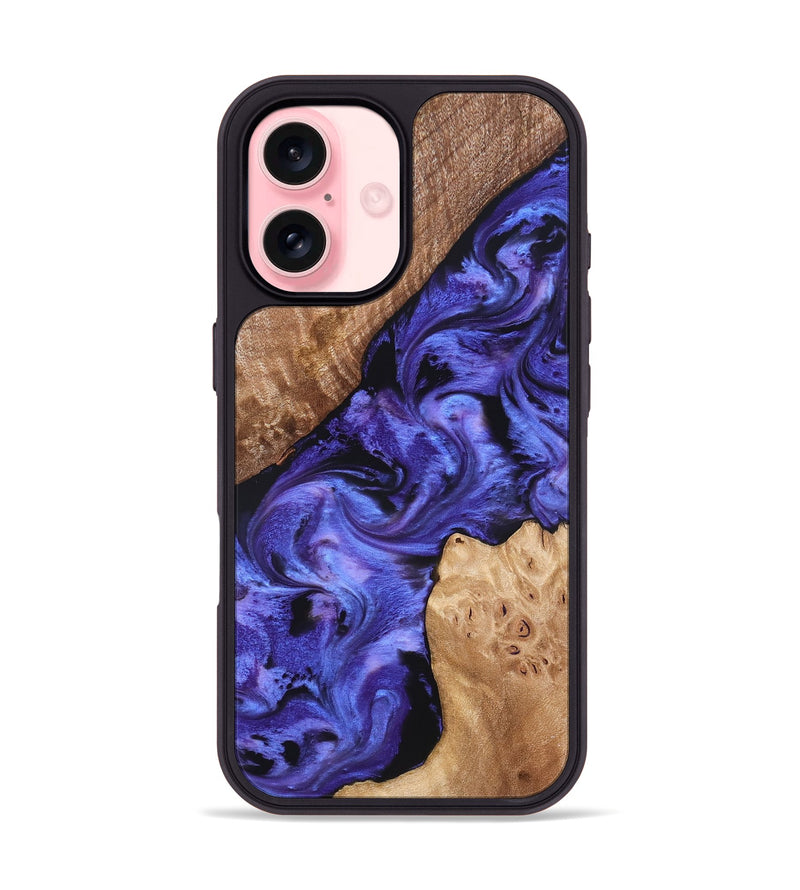 iPhone 16 Wood Phone Case - Amber (Purple, 827428)