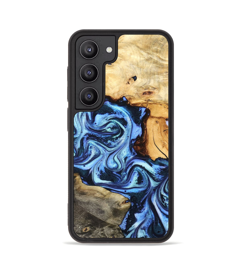Galaxy S23 Wood Phone Case - Bud (Blue, 827429)