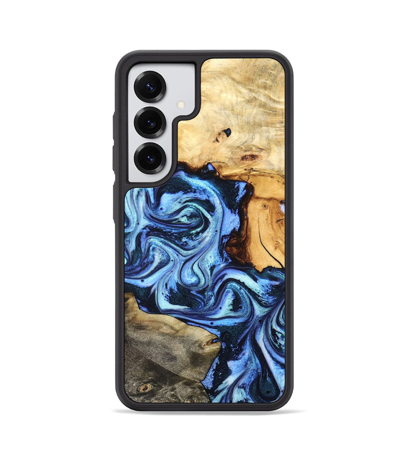 Galaxy S25 Wood Phone Case - Bud (Blue, 827429)