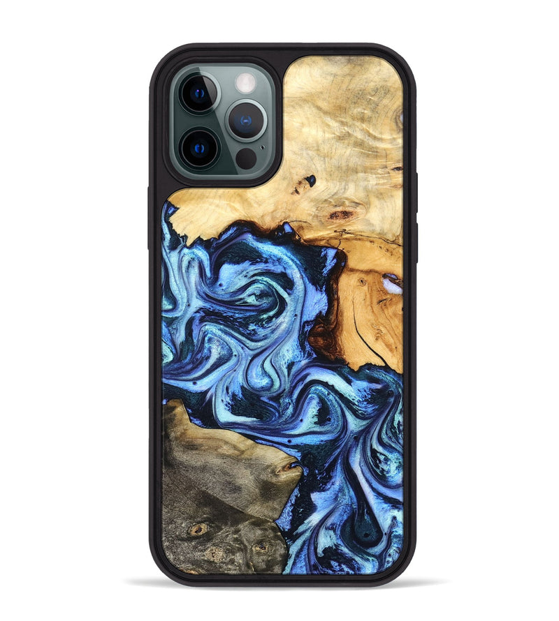 iPhone 12 Pro Max Wood Phone Case - Bud (Blue, 827429)