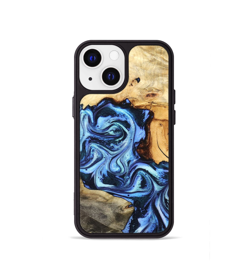 iPhone 13 mini Wood Phone Case - Bud (Blue, 827429)