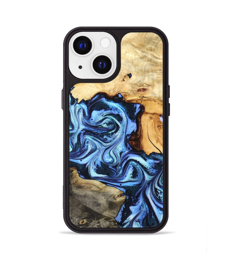 iPhone 13 Wood Phone Case - Bud (Blue, 827429)