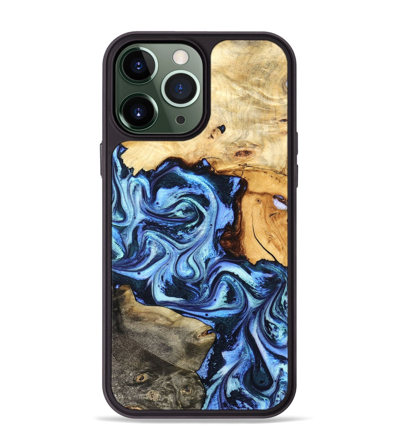iPhone 13 Pro Max Wood Phone Case - Bud (Blue, 827429)