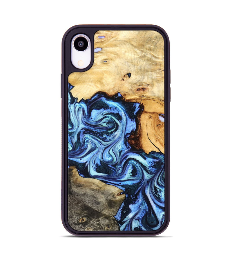 iPhone Xr Wood Phone Case - Bud (Blue, 827429)