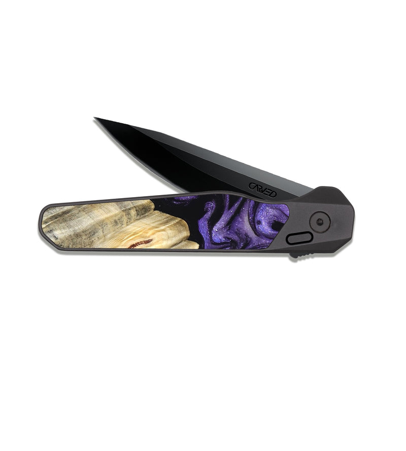 EDC Dark Slate Wood Pocket Knife - Riley (Purple, 827430)