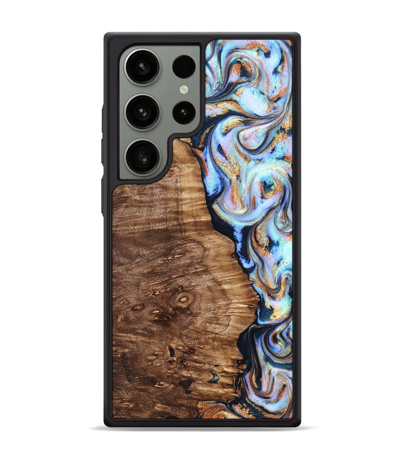 Galaxy S24 Ultra Wood Phone Case - Analia (Teal & Gold, 827432)