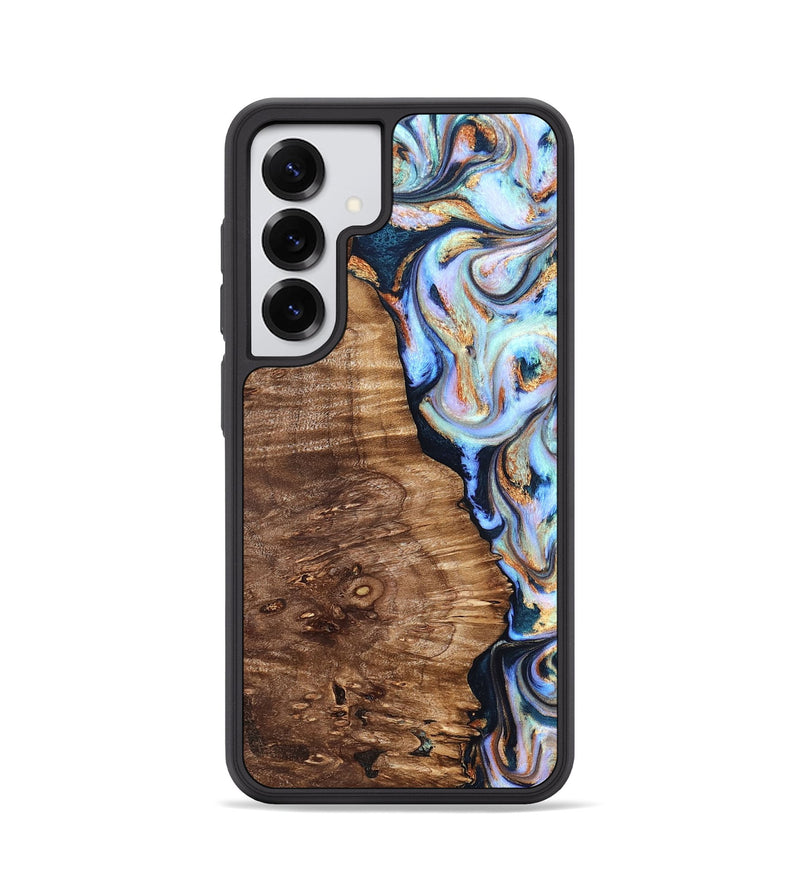Galaxy S25 Wood Phone Case - Analia (Teal & Gold, 827432)