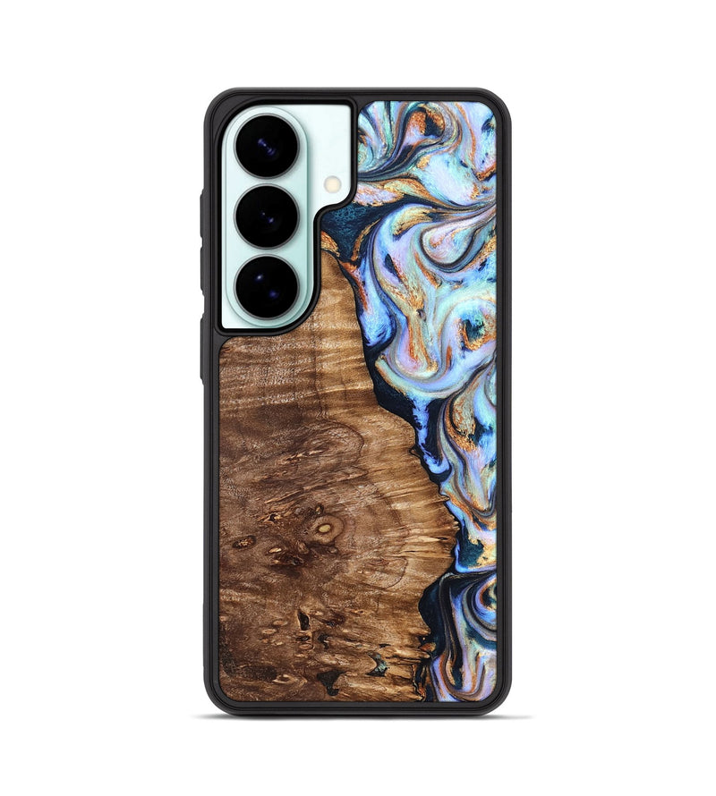 Galaxy S26 Wood Phone Case - Analia (Teal & Gold, 827432)