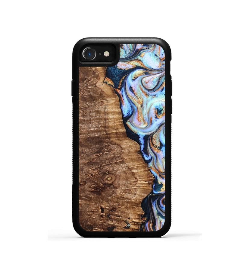 iPhone SE Wood Phone Case - Analia (Teal & Gold, 827432)