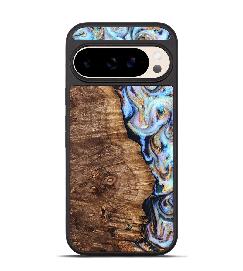 Pixel 10 Wood Phone Case - Analia (Teal & Gold, 827432)