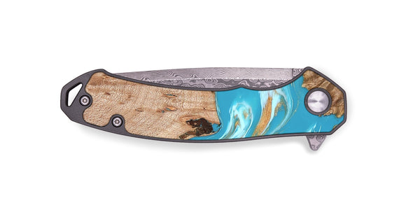 EDC Wood Pocket Knife - Ariana (Teal & Gold, 827433)