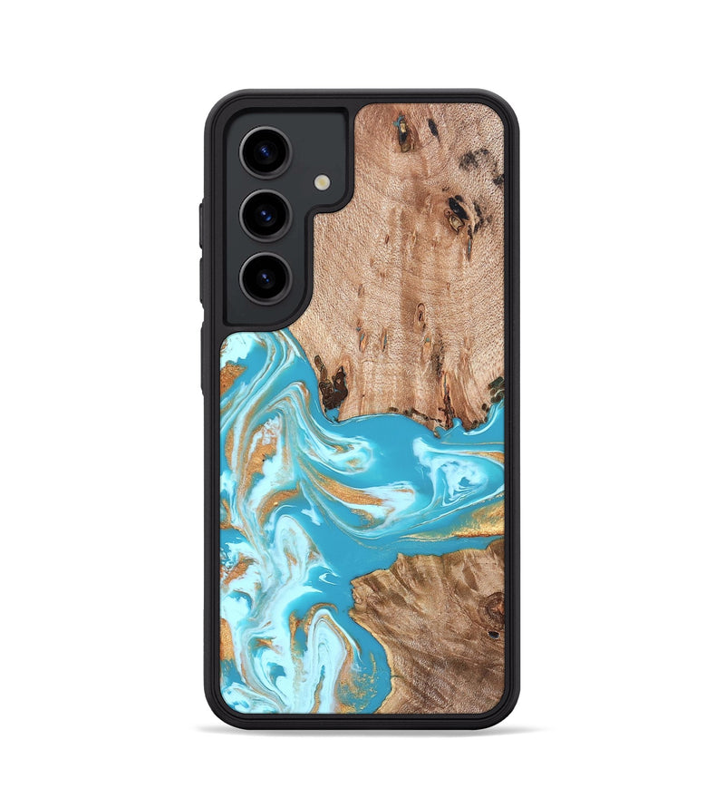 Galaxy S24 Wood Phone Case - Ariana (Teal & Gold, 827433)