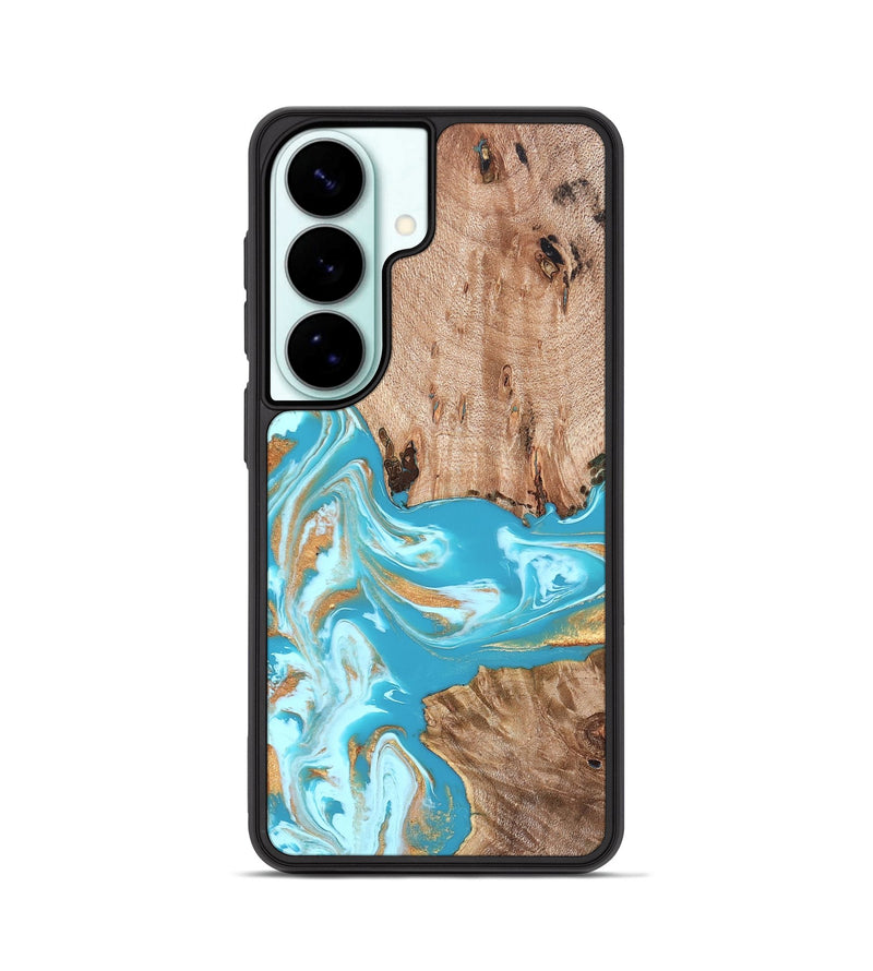 Galaxy S26 Wood Phone Case - Ariana (Teal & Gold, 827433)