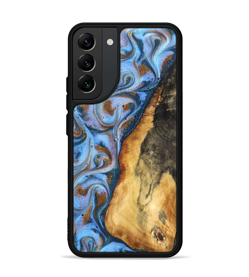 Galaxy S22 Plus Wood Phone Case - Dejah (Teal & Gold, 827434)