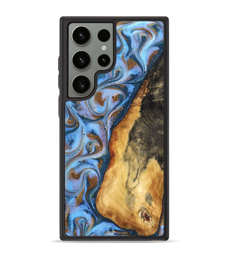 Galaxy S23 Ultra Wood Phone Case - Dejah (Teal & Gold, 827434)