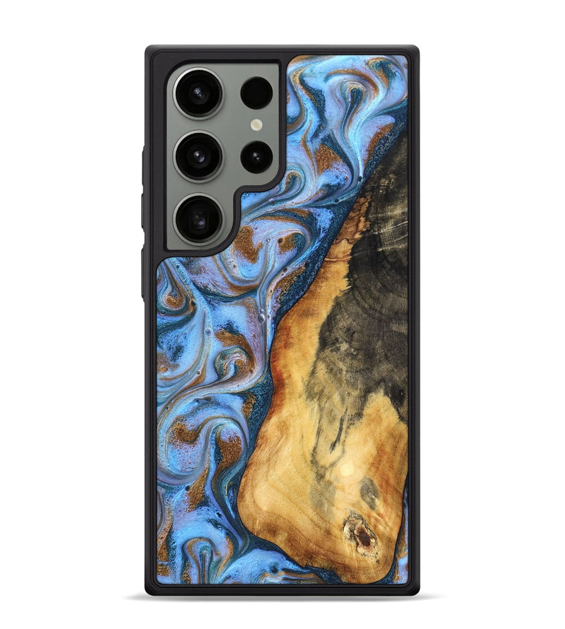 Galaxy S24 Ultra Wood Phone Case - Dejah (Teal & Gold, 827434)
