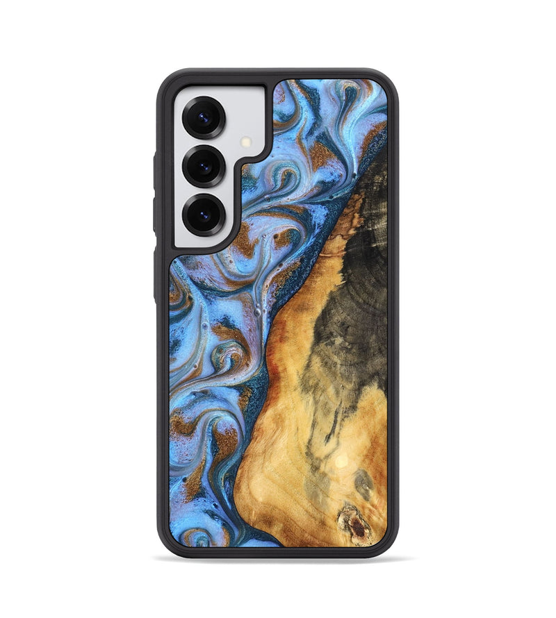 Galaxy S25 Wood Phone Case - Dejah (Teal & Gold, 827434)