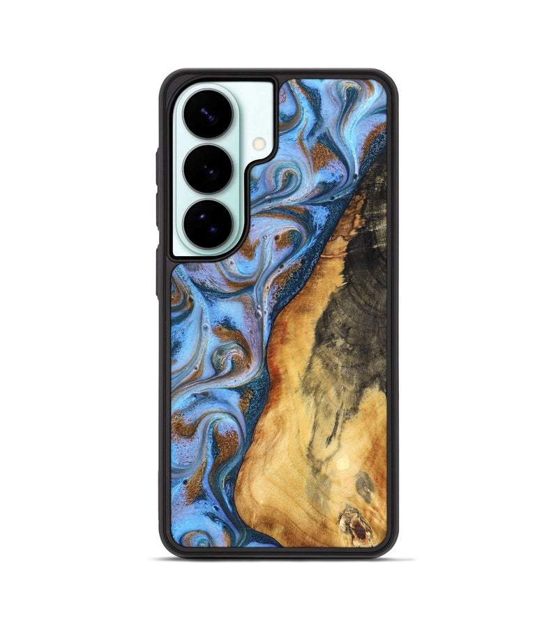 Galaxy S26 Wood Phone Case - Dejah (Teal & Gold, 827434)