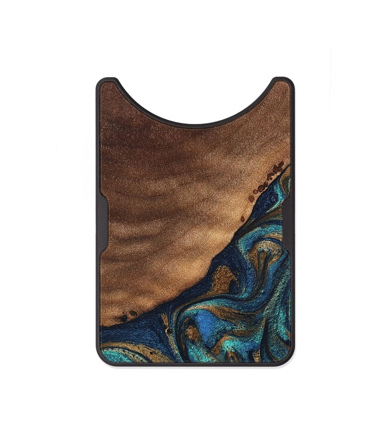 Alloy Wood Wallet - Marilee (Teal & Gold, 827435)